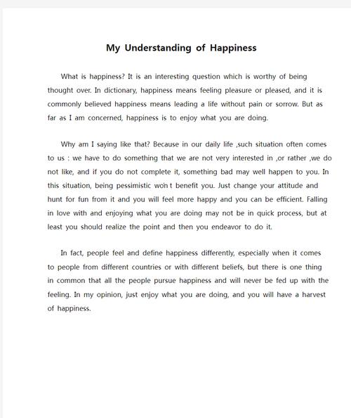 happiness 作文初中