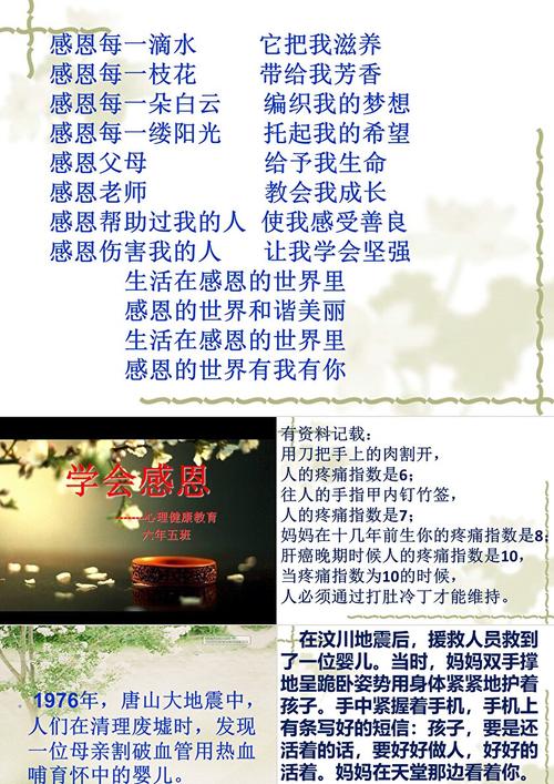 小学生感恩教育主题班会ppt