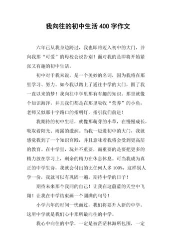 我向往的初中生活作文400字