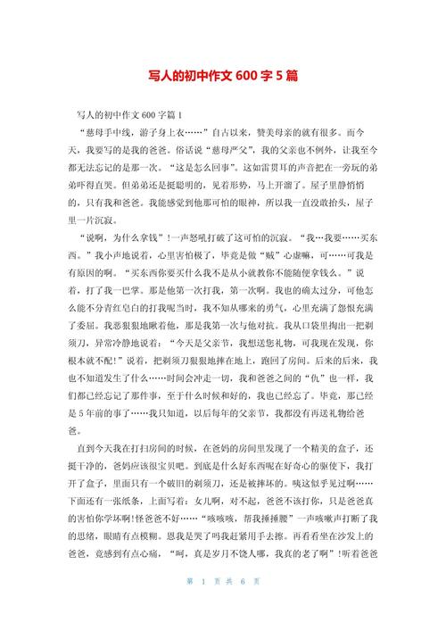 初中写人记事满分作文600字