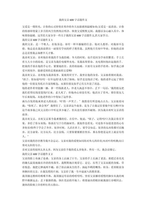 我的父亲作文600字初中作文