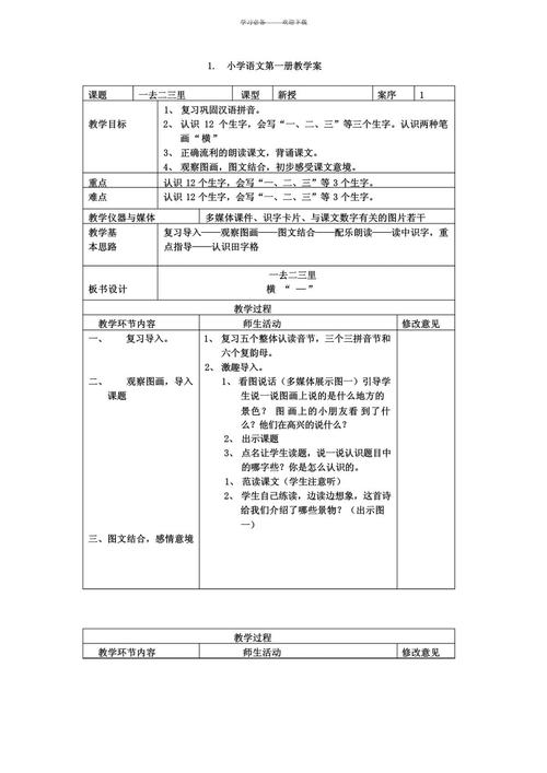 小学一年级语文上册教案人教版