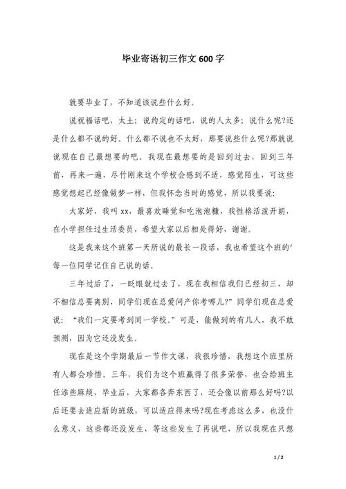 关于初中毕业的作文600字