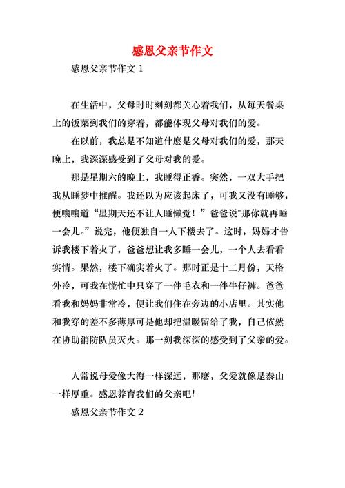 感恩父亲200字作文初中