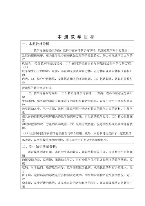 小学数学六年级上册教学计划