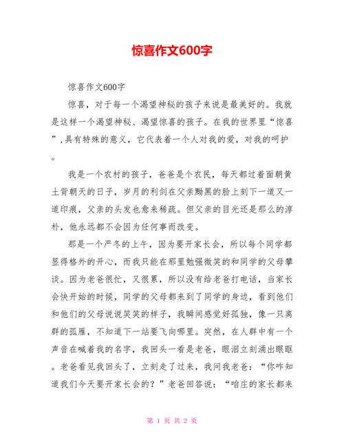 惊喜作文700字初中作文