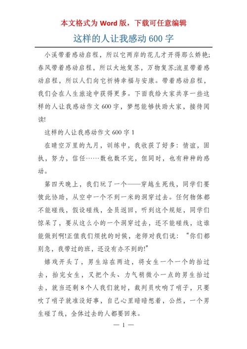 初中作文《感动》600字