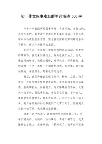 我的军训生活500字初中