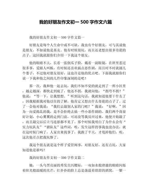 我的朋友作文500字初中