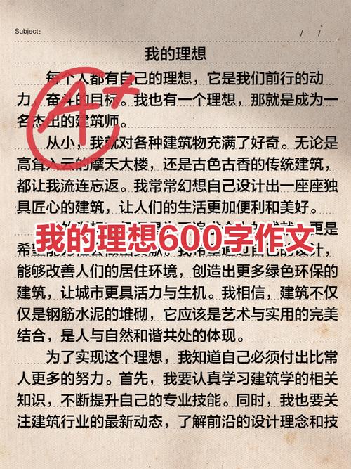 我的理想600字作文初中