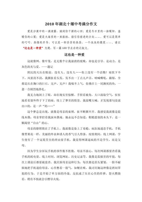 这也是一种爱600字初中
