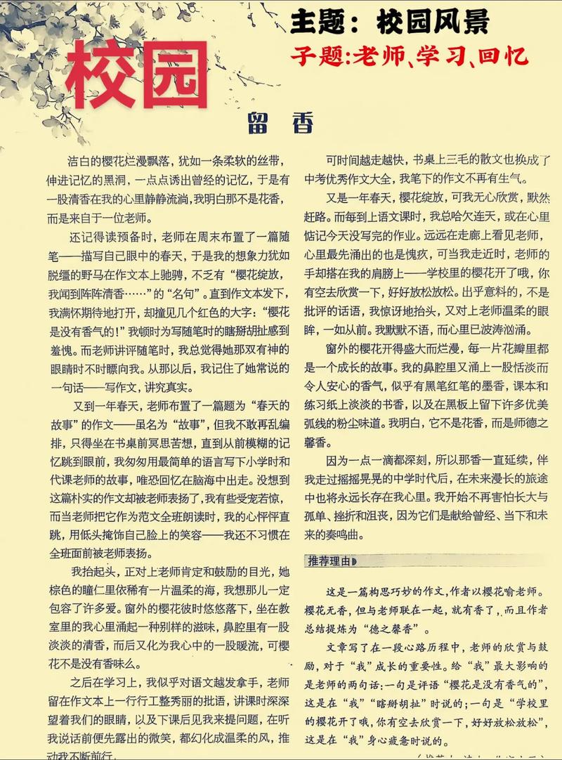 关于初中留香的作文600