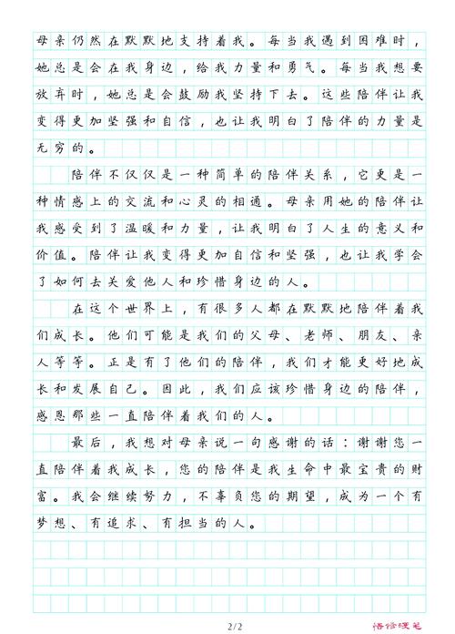 陪伴初中作文作文800字