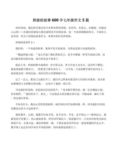 我们班的故事600字初中