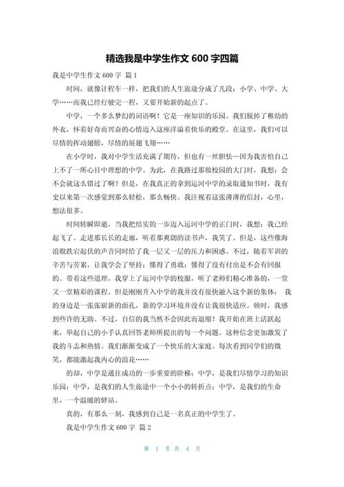 关于我的作文600字初中