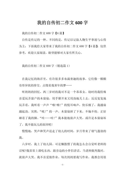 自我介绍作文600字初中