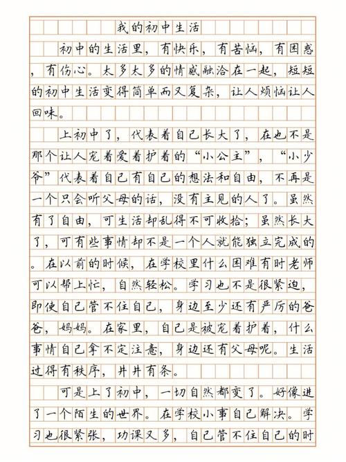 我的初中生活作文600字
