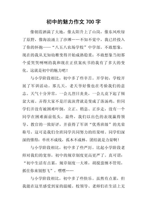 刚进入初中的感受700