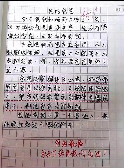 初中我的爸爸200作文