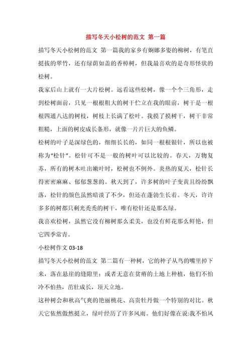 初中松树的作文600字