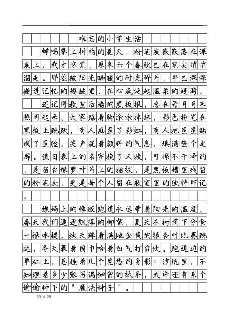 难忘的小学生活作文400