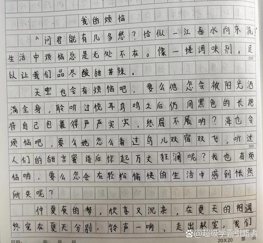 上初中的烦恼作文400