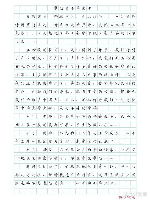 难忘小学生活作文450字