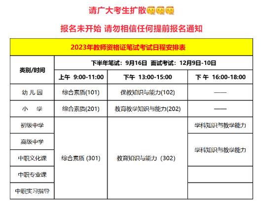 中小学教师资格证考试报名
