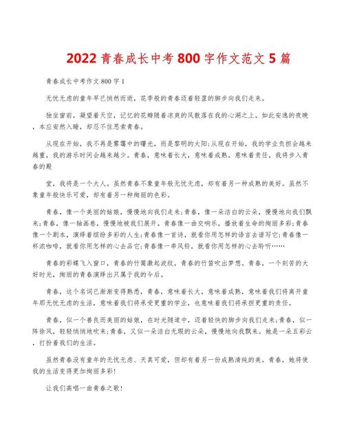 与青春同行800字初中