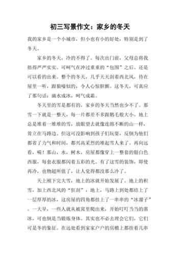 家乡的冬天250字初中