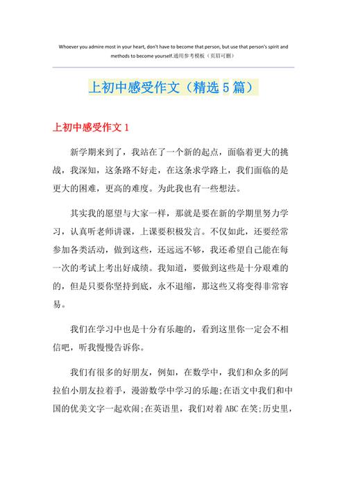 步入初中有什么感受作文