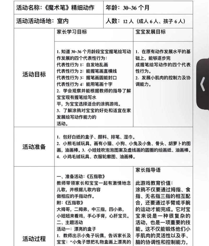 亲子早教活动教案大全