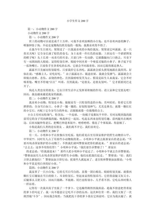 小学生二年级作文200字