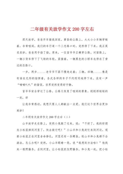 小学生二年级作文200字