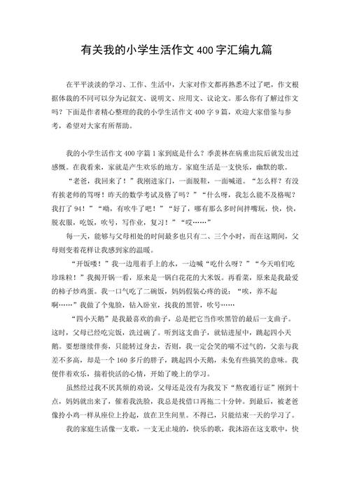 我的小学生活作文400字