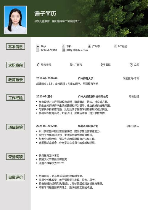 早教老师个人风采简介