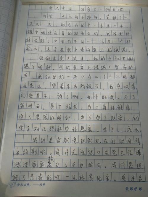 我即将步入初中500字