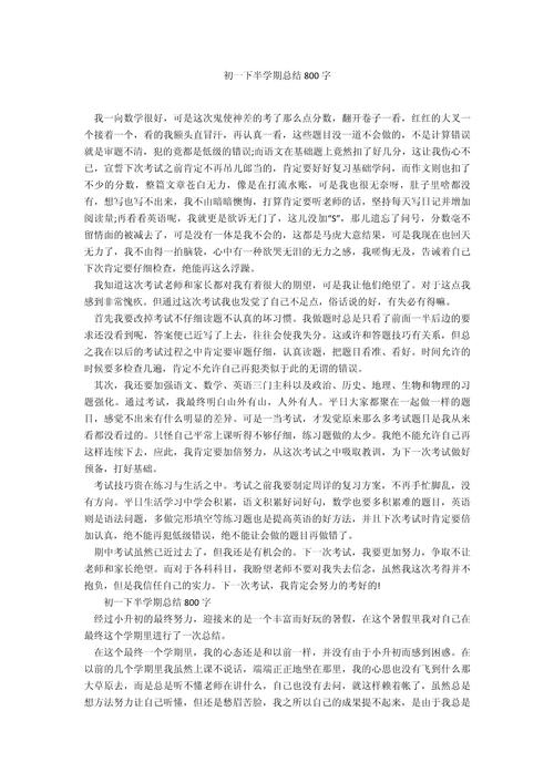 初中半期总结作文700