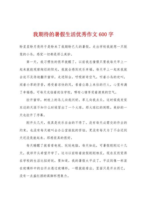 期盼假期的作文初中作文