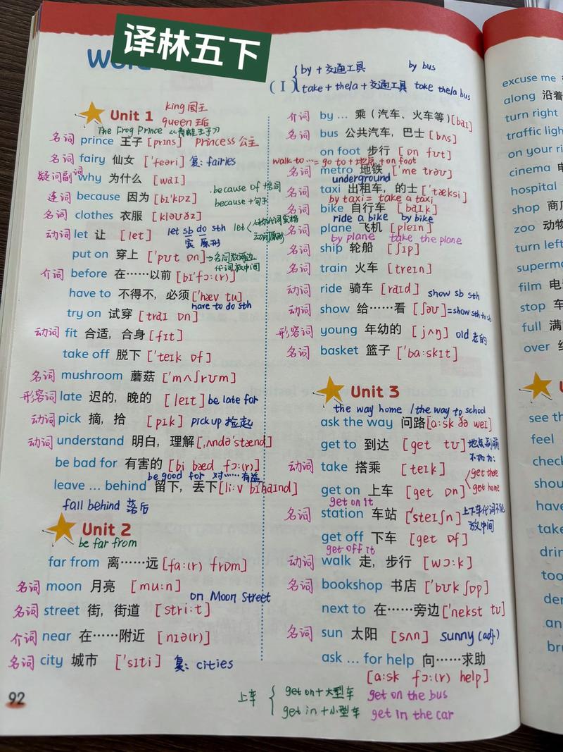 小学五年级下册英语单词表