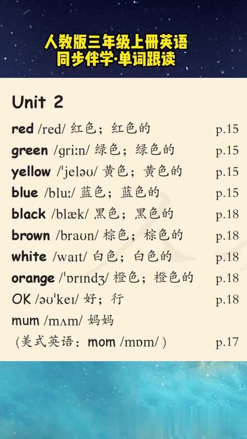 小学三年级英语上册二单元