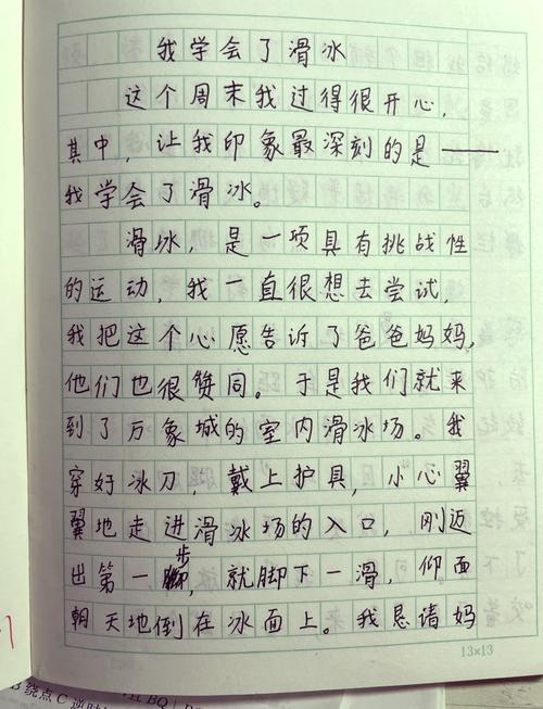 学溜冰作文600字初中