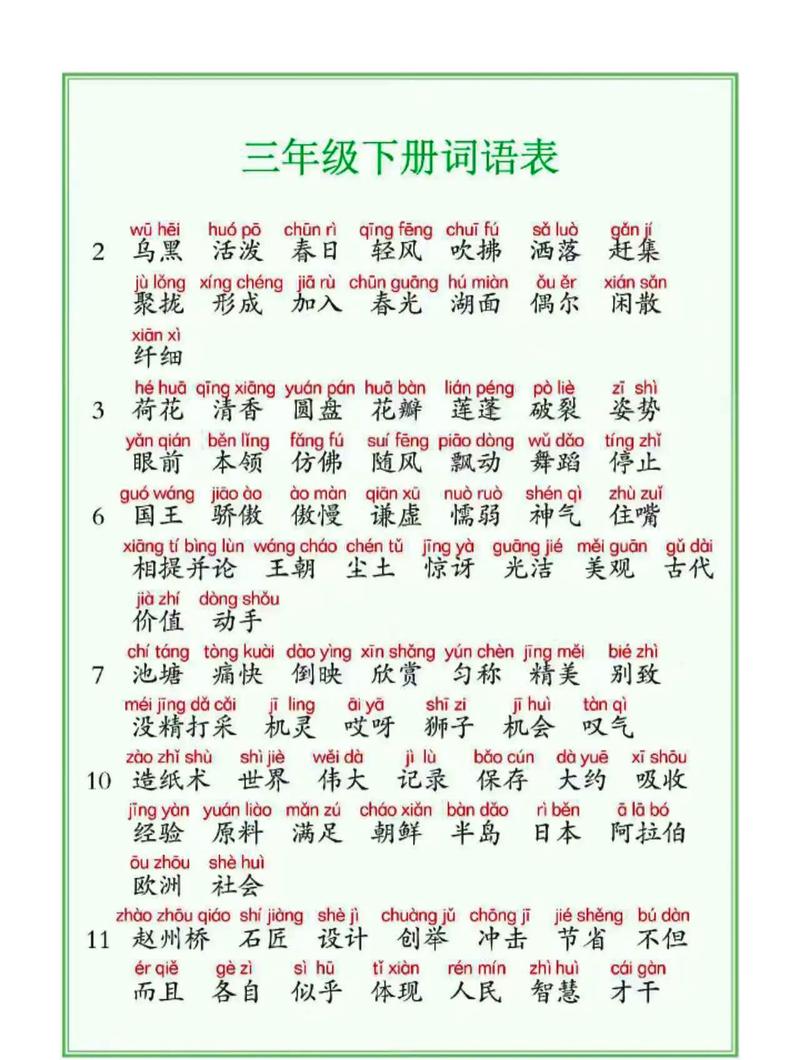 小学三年级人教版语文下册