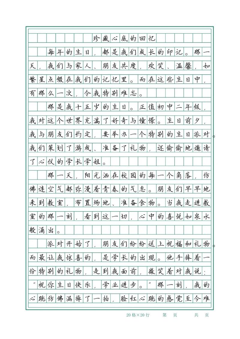 珍藏的回忆600字初中