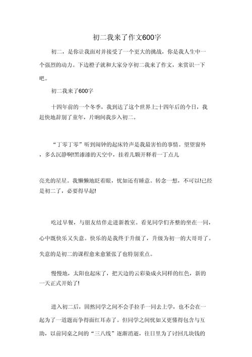 初中我来了400字作文