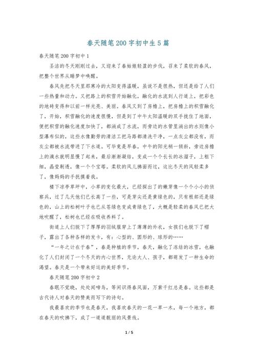 写语文随笔初中200字