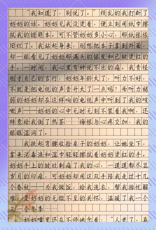 慈祥的奶奶作文初中作文