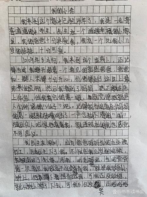 我的小传800字 初中