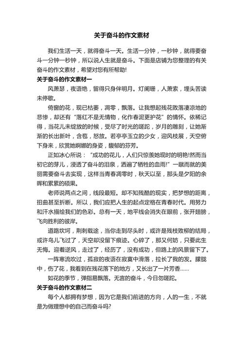 我的奋斗故事_初中作文