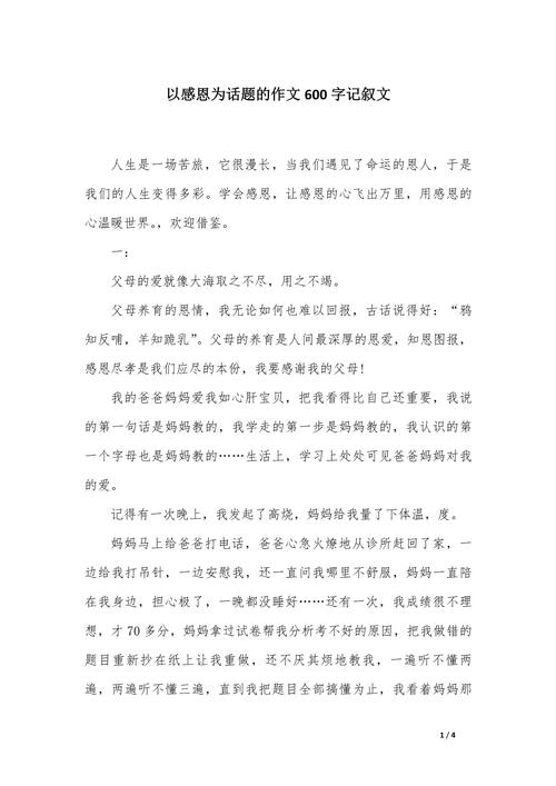 感激的初中作文600字